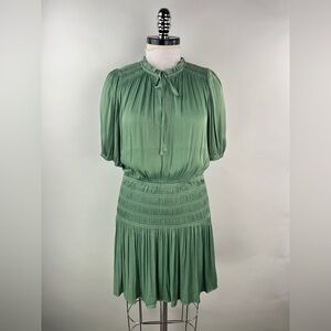 💚 3177. Sage Puff Sleeve Mini Dress